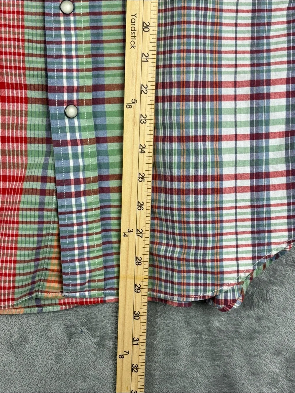 Polo Ralph Lauren Vintage‎ Classic Western Shirt Plaid Pearl Snap Mens Medium